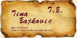Tina Bajković vizit kartica